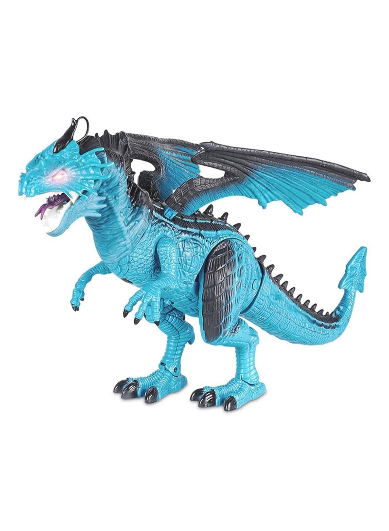 REZZOSS Remote Control Dinosaur Toy for Kids Boys & Girls – Dinosaur Planet Programmable Walking Velociraptor Robot with Wings | Realistic Roaring RC Dino with LED Lights | Educational Electronic Pet | Best Birthday Christmas Gift for 3-12 Year Olds | Blue - Image 1
