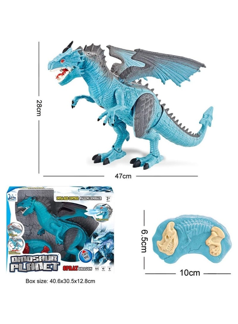 REZZOSS Remote Control Dinosaur Toy for Kids Boys & Girls – Dinosaur Planet Programmable Walking Velociraptor Robot with Wings | Realistic Roaring RC Dino with LED Lights | Educational Electronic Pet | Best Birthday Christmas Gift for 3-12 Year Olds | Blue - Image 3