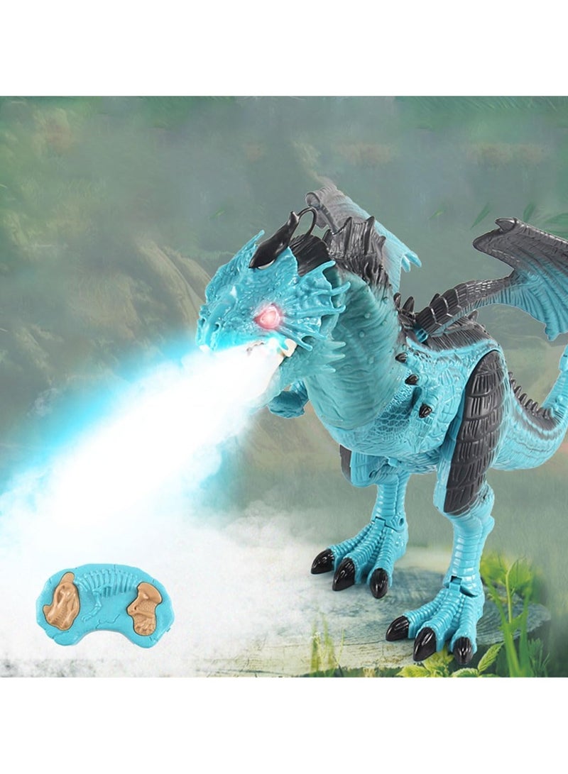 REZZOSS Remote Control Dinosaur Toy for Kids Boys & Girls – Dinosaur Planet Programmable Walking Velociraptor Robot with Wings | Realistic Roaring RC Dino with LED Lights | Educational Electronic Pet | Best Birthday Christmas Gift for 3-12 Year Olds | Blue - Image 4