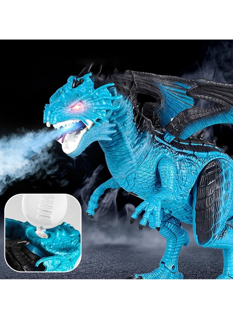 REZZOSS Remote Control Dinosaur Toy for Kids Boys & Girls – Dinosaur Planet Programmable Walking Velociraptor Robot with Wings | Realistic Roaring RC Dino with LED Lights | Educational Electronic Pet | Best Birthday Christmas Gift for 3-12 Year Olds | Blue - Image 5