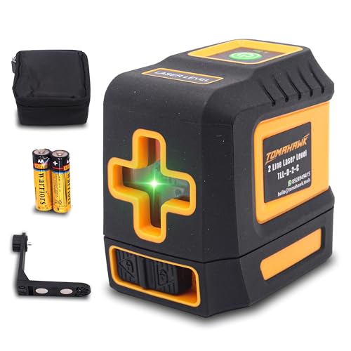 TOMAHAWK® TLL 02-D-C, Compact 2 Green Line Laser Level - 98ft Green Cross Self-Levelling Laser Line for Construction Vertical/Horizontal Magnetic Base, Adjustable Brightness - Image 1