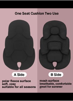 Generic Baby Seat Pad Liner for Stroller, Head and Body Support Pillow, Infant Car Seat Insert, for Newborn to Toddler Stroller Cushion (Black)  - Image 2