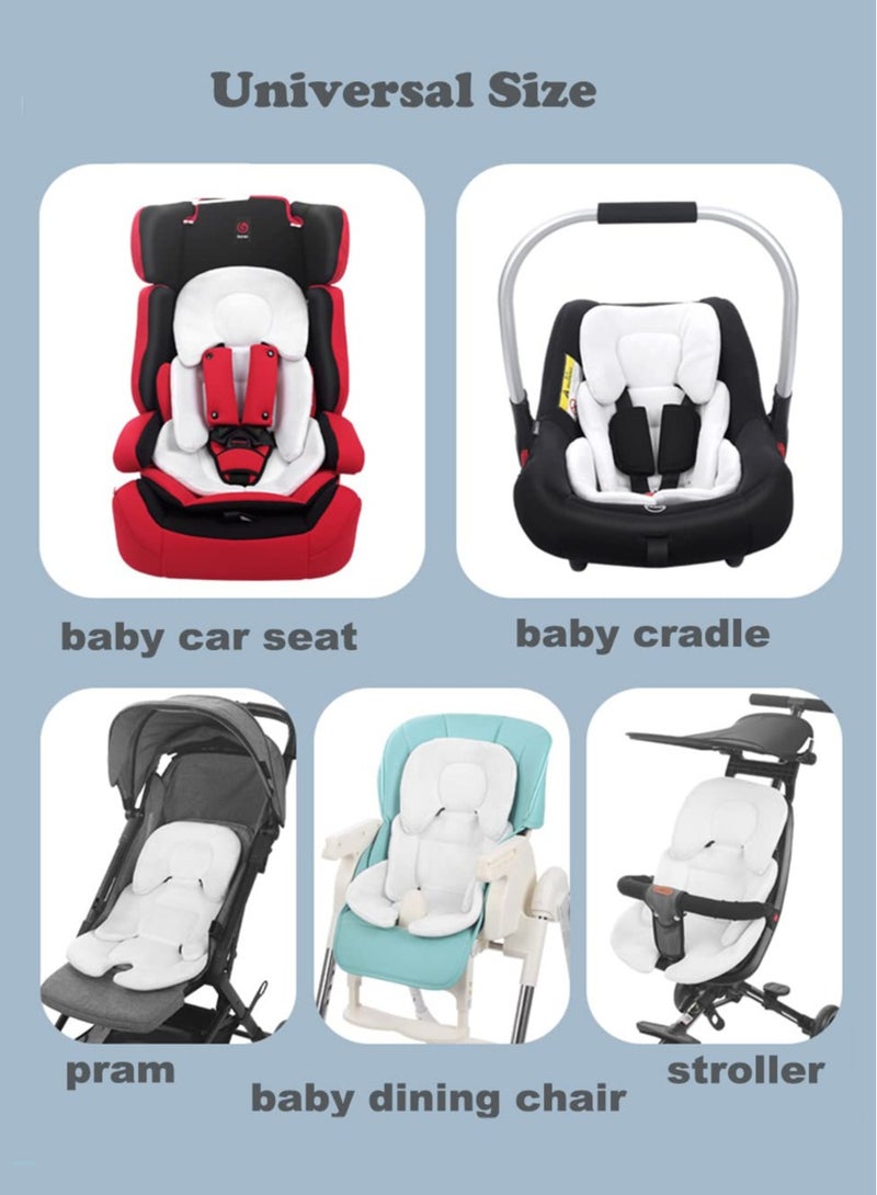 Baby Seat Pad Liner for Stroller, Head and Body Support Pillow, Infant Car Seat Insert, for Newborn to Toddler Stroller Cushion (Black) - Image 3