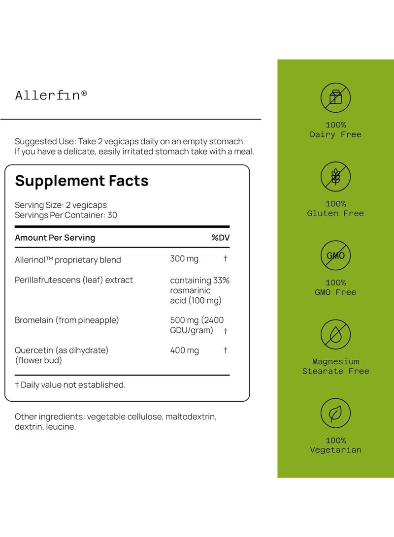 Quality of Life Premium Sinus Relief Supplement – Helps Support Sinus, Nasal, Lung, Seasonal & Allergy Relief - Includes Bromelain, Quercetin, Stinging Nettle & Allerinol – 60 Vegetable Capsules - Image 2