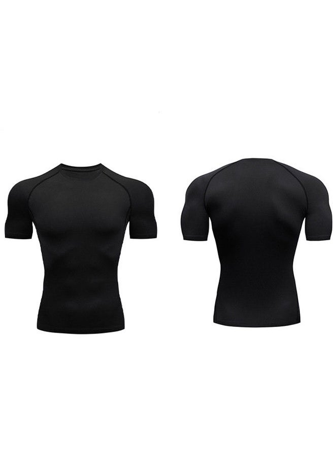 Beauenty - Sports tight fitting clothes, short sleeved T-shirts, fitness clothes, breathable, lightweight, sweat wicking, compression, and quick drying. - Image 1