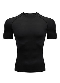 Sports tight fitting clothes, short sleeved T-shirts, fitness clothes, breathable, lightweight, sweat wicking, compression, and quick drying.