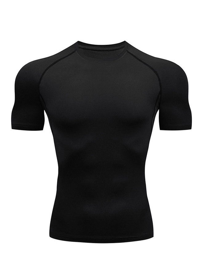 Beauenty - Sports tight fitting clothes, short sleeved T-shirts, fitness clothes, breathable, lightweight, sweat wicking, compression, and quick drying. - Image 1