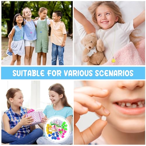 Haomian 200-Piece Tooth Saver Necklaces, Tooth Necklace Little Box for Lost Teeth, Milk Teeth Storage Cases for Children Tooth Fairy Bag School Classroom Party Supply - Image 5