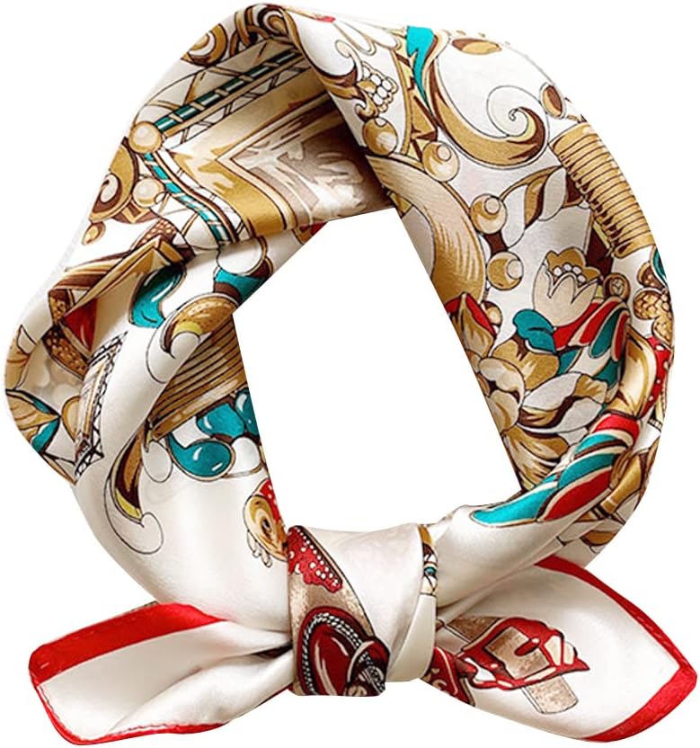 MEISEE Mulberry Silk Scarfs Women Small Square Scarf 21" x 21" Breathable Lightweight Neckerchief Headscarf - Image 1
