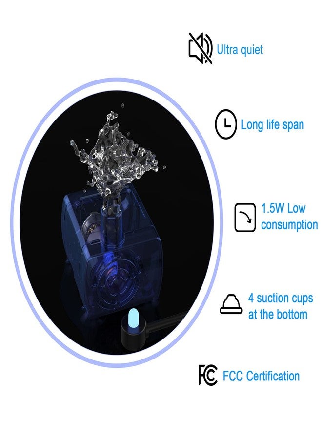 Wonder Creature نافورة مياه للقطط من وندر كريتشر، مصنوعة من الفولاذ المقاوم للصدأ، سعة 2.4 لتر (81 أونصة)، مزودة بنافذة لمستوى الماء ومؤشر LED للتنبيه بنقص الماء، مناسبة للقطط والكلاب، مع 3 فلاتر وحصيرة واحدة. - Image 2