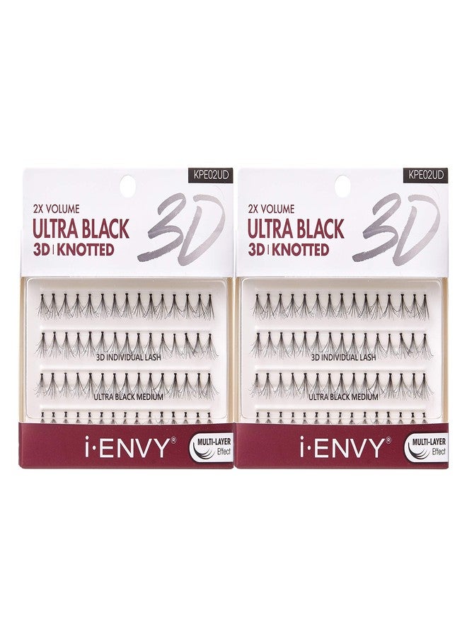 i.Envy i-ENVY 2X Volume 3D Ultra Black Individual Lashes (2 PACK, Medium) - Image 1