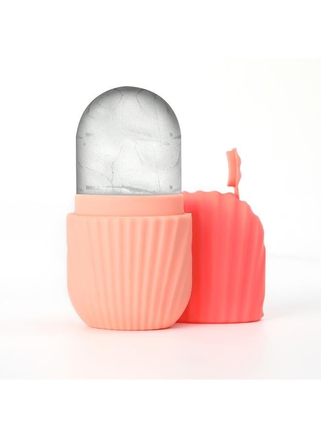 Loquat Ice Roller for Face and Eye, Upgrated Ice Face Roller Puffiness Relief Ice Roller Skin Care Tools, Ice Facial Cube,Self Care Gift for Men Women, Silicone Ice Mold for Face Beauty (pink) - Image 1