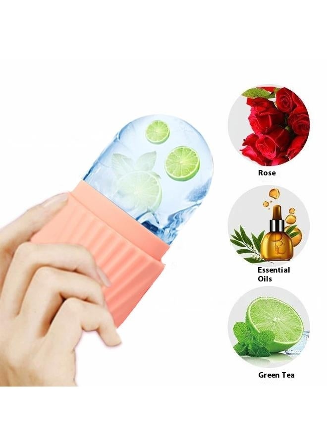 Loquat Ice Roller for Face and Eye, Upgrated Ice Face Roller Puffiness Relief Ice Roller Skin Care Tools, Ice Facial Cube,Self Care Gift for Men Women, Silicone Ice Mold for Face Beauty (pink) - Image 2