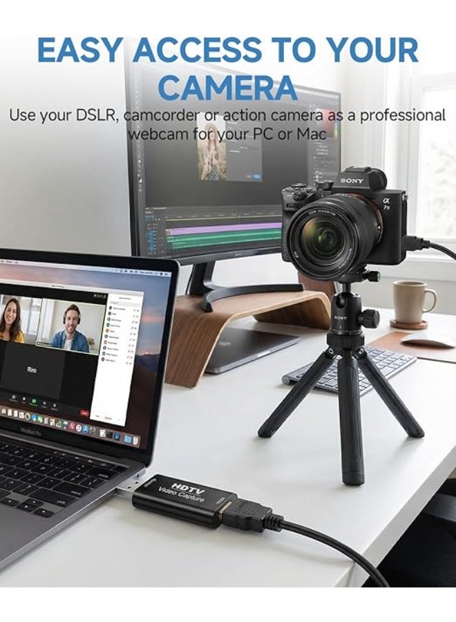 كارت التقاط فيديو HDMI USB 2.0 | جهاز تسجيل صوت وصورة 1080P للبث المباشر والألعاب والاجتماعات - Image 3