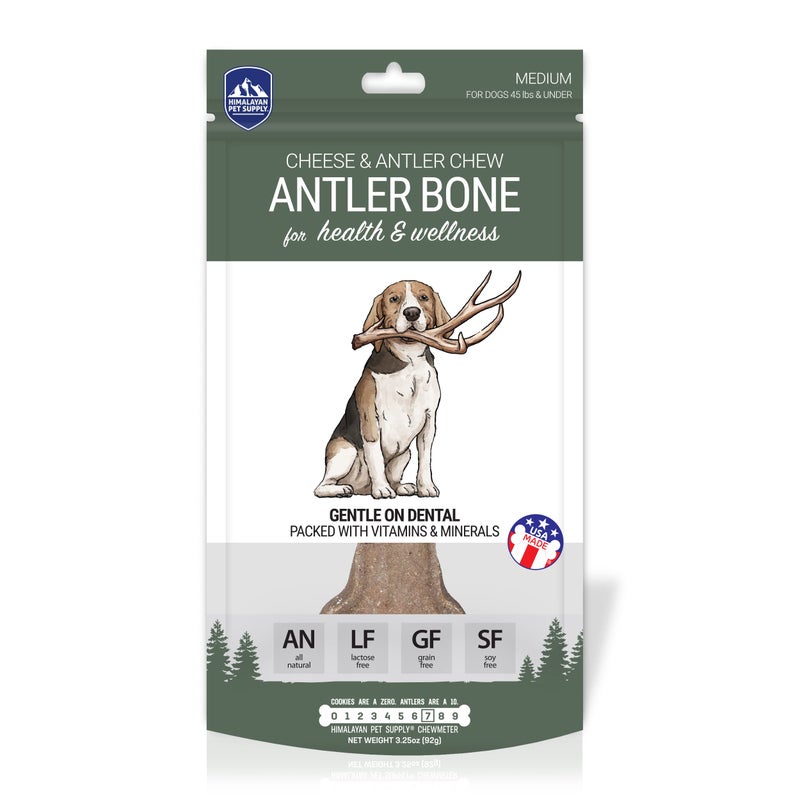 Himalayan Dog Chew Antler and Himalayan Cheese Dog Chew | Long Lasting, Stain Free, Protein Rich, Low Odor | 100% Natural, Healthy & Safe | No Lactose, Gluten Or Grains | Antler Bone | for Dogs 45 Lbs & Smaller - Image 1