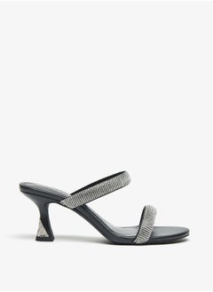 Celeste Women's Embellished Slip-On Sandals with Flared Heels  - Image 3