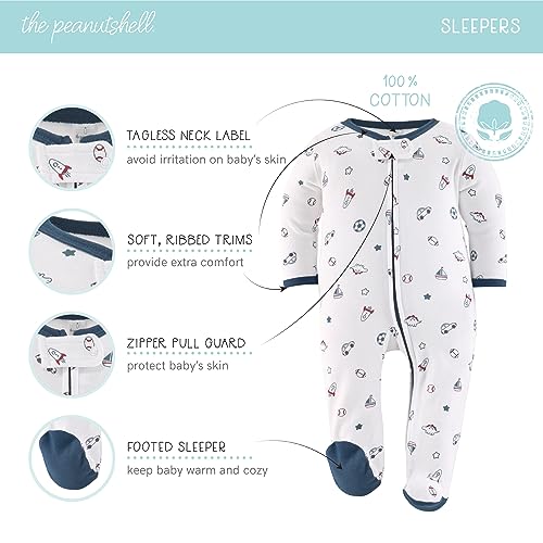 The Peanut Shell The Peanutshell Newborn Clothes & EssentIals Set, 30 Piece Baby Boy Layette Gift Set, 0-3 Month Outfits, Blue Stars - Image 4