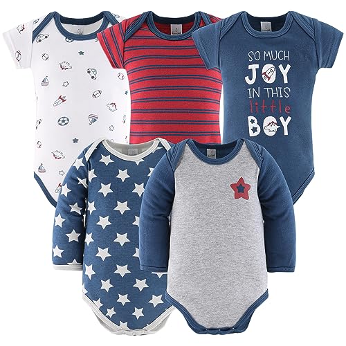 The Peanut Shell The Peanutshell Newborn Clothes & EssentIals Set, 30 Piece Baby Boy Layette Gift Set, 0-3 Month Outfits, Blue Stars - Image 2