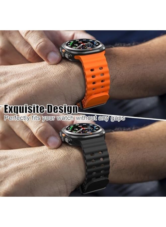 Compatible with Samsung Galaxy Watch Ultra Strap Silicone Ocean Band Soft Replacement Bands for Galaxy Ultra 47mm Watch 2025 2024 Women Men - Image 3