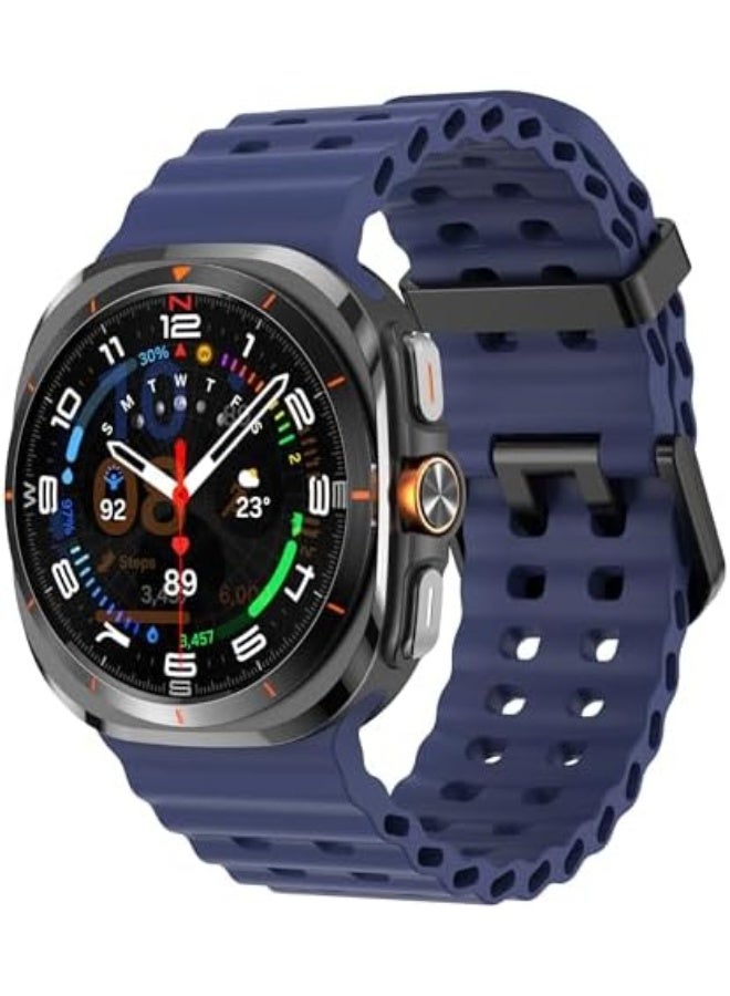 Compatible with Samsung Galaxy Watch Ultra Strap Silicone Ocean Band Soft Replacement Bands for Galaxy Ultra 47mm Watch 2025 2024 Women Men - Image 1