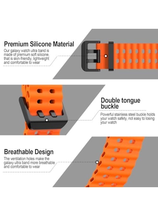 Compatible with Samsung Galaxy Watch Ultra Strap Silicone Ocean Band Soft Replacement Bands for Galaxy Ultra 47mm Watch 2025 2024 Women Men - Image 5
