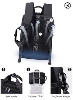 ARCTIC HUNTER Extendable Business Travel Backpack,Large Laptop Luggage Backpack with 17 Inch Laptop Compartment for Men,Black  - Image 5