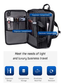 ARCTIC HUNTER Extendable Business Travel Backpack,Large Laptop Luggage Backpack with 17 Inch Laptop Compartment for Men,Black  - Image 4