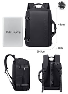 ARCTIC HUNTER Extendable Business Travel Backpack,Large Laptop Luggage Backpack with 17 Inch Laptop Compartment for Men,Black  - Image 3