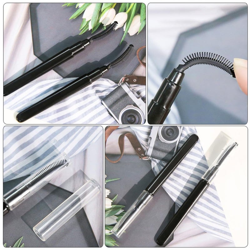 12pcs Women Silicone Eyelash Combs Eyelash Brushes with Protective Cover Portable Makeup Lash Grooming Tool for Eye Care and Lash Separation - Image 3
