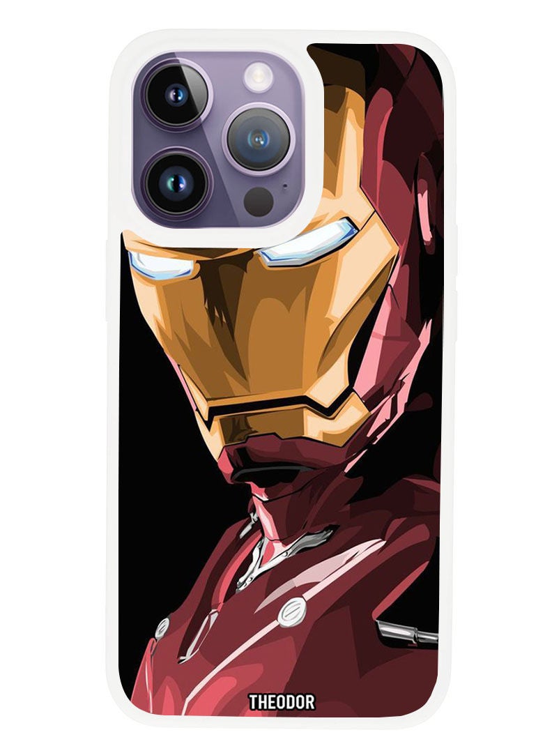 Theodor Protective Case Anti Scratch Shock Proof Cover For APPLE IPHONE 14 PRO Iron man (White Bumper) - Image 1