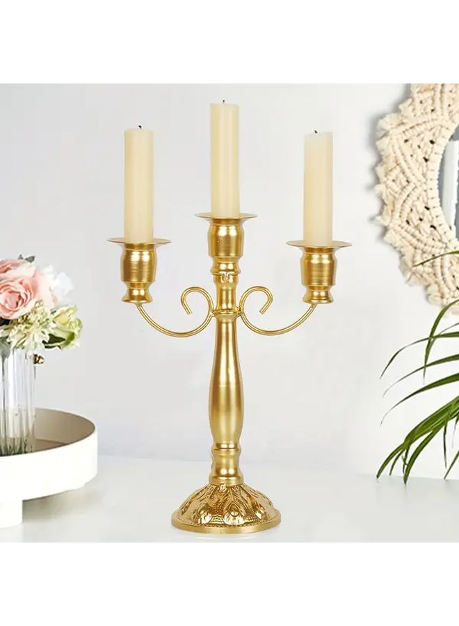 Black Taper Candle Holder Elegant Ornate Metal Candelabra for Wedding Centerpiece - Image 2