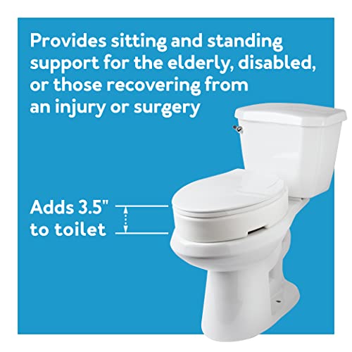 Carex Elongated Hinged Toilet Seat Riser, Adds 3.5 Inches of Height to Toilet, 300 Pound Weight Capacity, Raised Toilet Seat - Image 5