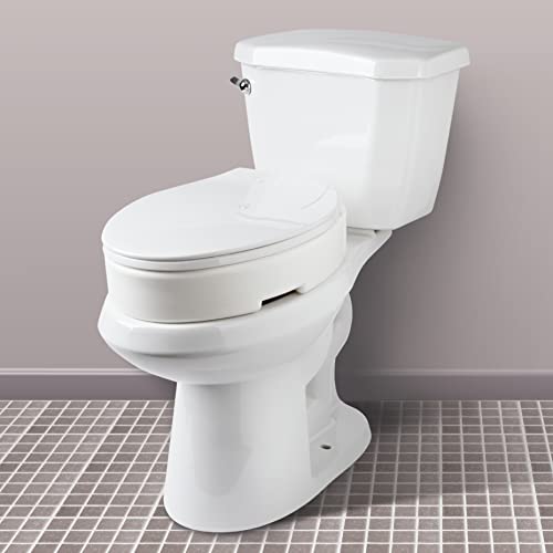 Carex Elongated Hinged Toilet Seat Riser, Adds 3.5 Inches of Height to Toilet, 300 Pound Weight Capacity, Raised Toilet Seat - Image 4
