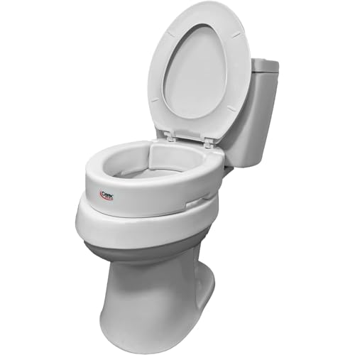 Carex Elongated Hinged Toilet Seat Riser, Adds 3.5 Inches of Height to Toilet, 300 Pound Weight Capacity, Raised Toilet Seat - Image 1