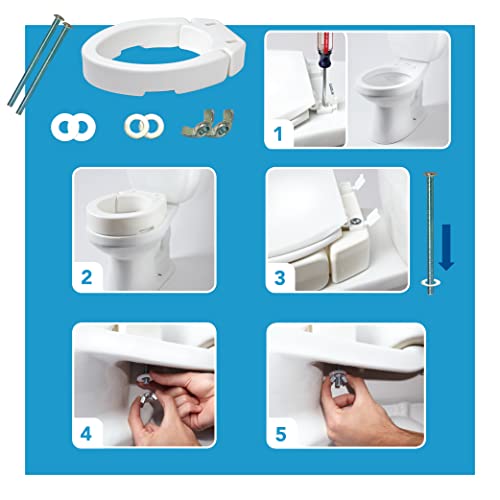 Carex Elongated Hinged Toilet Seat Riser, Adds 3.5 Inches of Height to Toilet, 300 Pound Weight Capacity, Raised Toilet Seat - Image 3