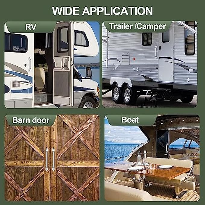 rayihni 2Pcs Rv Grab Door Handle Heavy Duty 304 Stainless Steel Metal For Camper Trailer Cargo Trailer Motor Home Boat Automotive Cart - Image 4