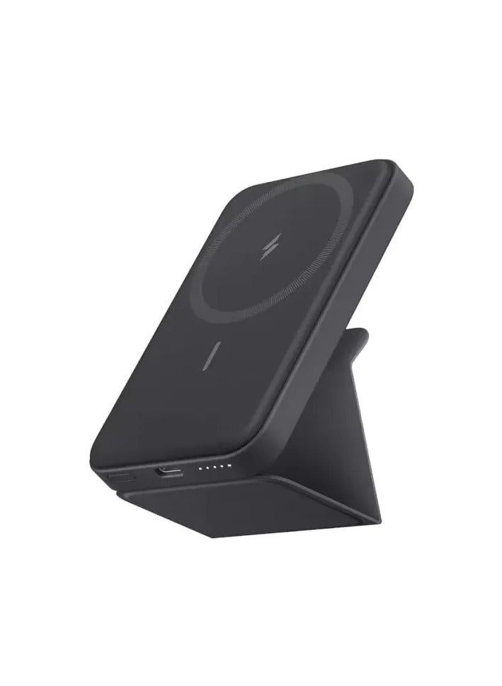 Lanex LP18 Mini PD And Wireless Magnetic Power Bank 5000mAh Type C / Lightning Made Of Premium Quality - Black - Image 1