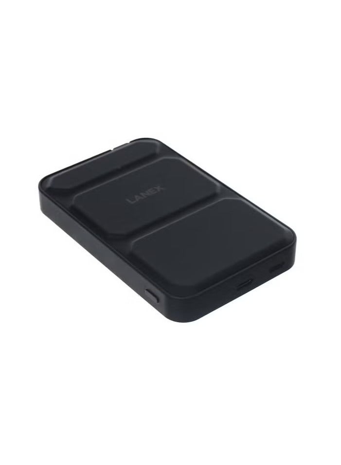 Lanex LP18 Mini PD And Wireless Magnetic Power Bank 5000mAh Type C / Lightning Made Of Premium Quality - Black - Image 4