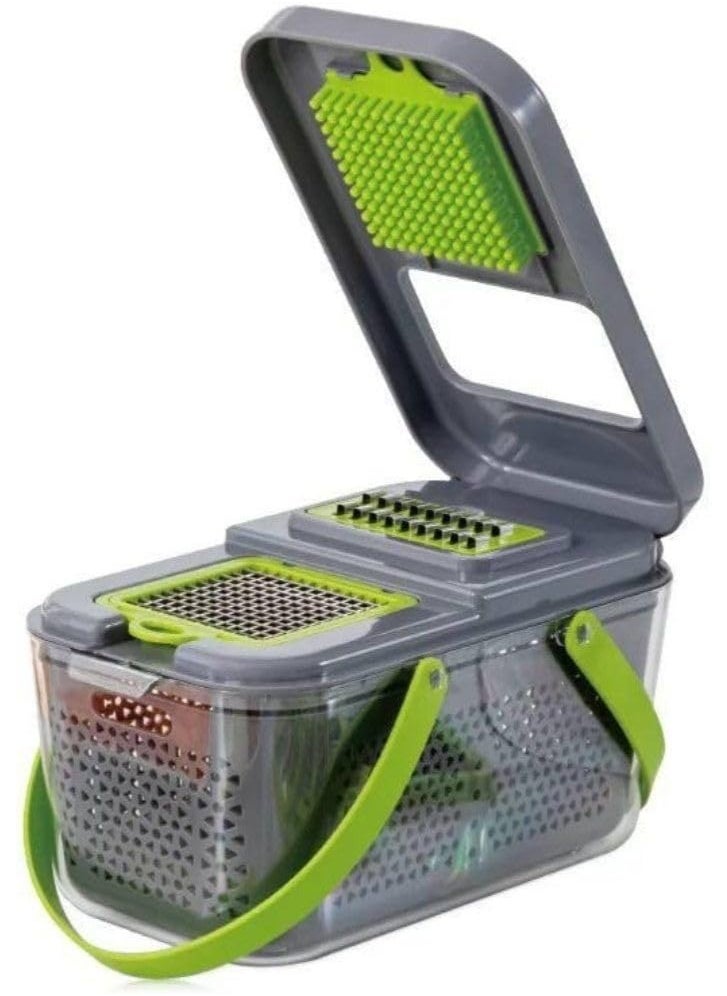 Generic - Vegetable Slicer Multi Blade Slicer Strainer + Storage Box with Airtight Lid Set of 22 in Practical Bag for Cutting Storage Organization in One Product B - Image 1