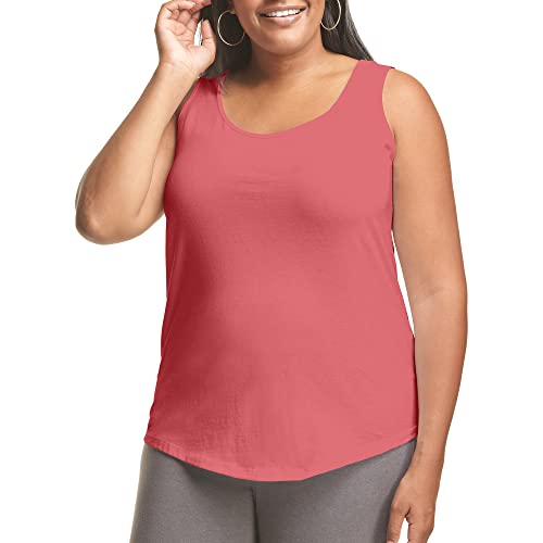 Just My Size Women's Plus-SizeJersey Shirttail Hem Tank TopBRINY PINK, 4X - Image 4