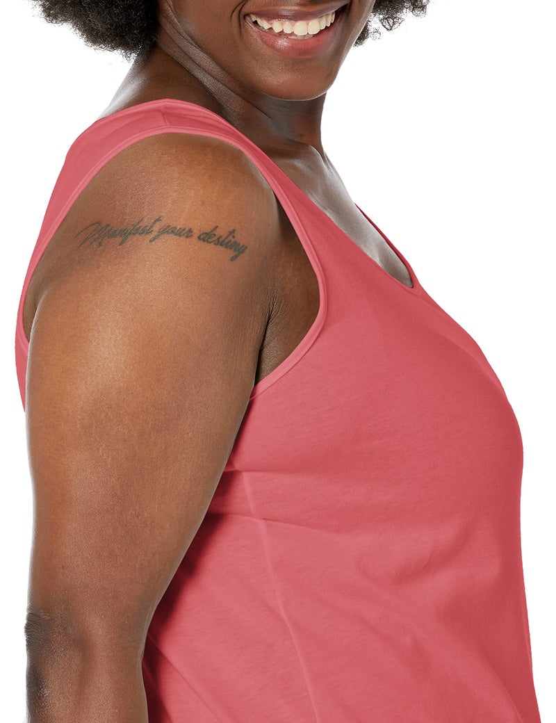 Just My Size Women's Plus-SizeJersey Shirttail Hem Tank TopBRINY PINK, 4X - Image 3