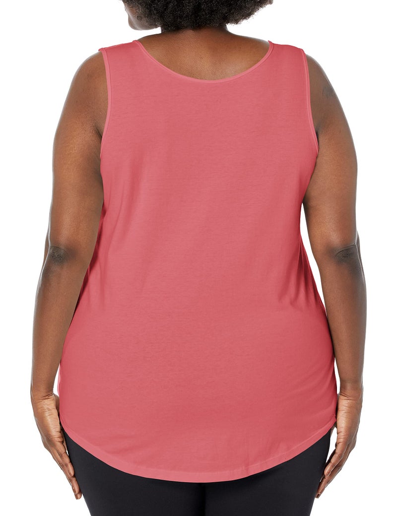 Just My Size Women's Plus-SizeJersey Shirttail Hem Tank TopBRINY PINK, 4X - Image 2
