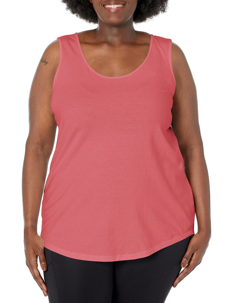 Just My Size Women's Plus-SizeJersey Shirttail Hem Tank TopBRINY PINK, 4X - Image 1