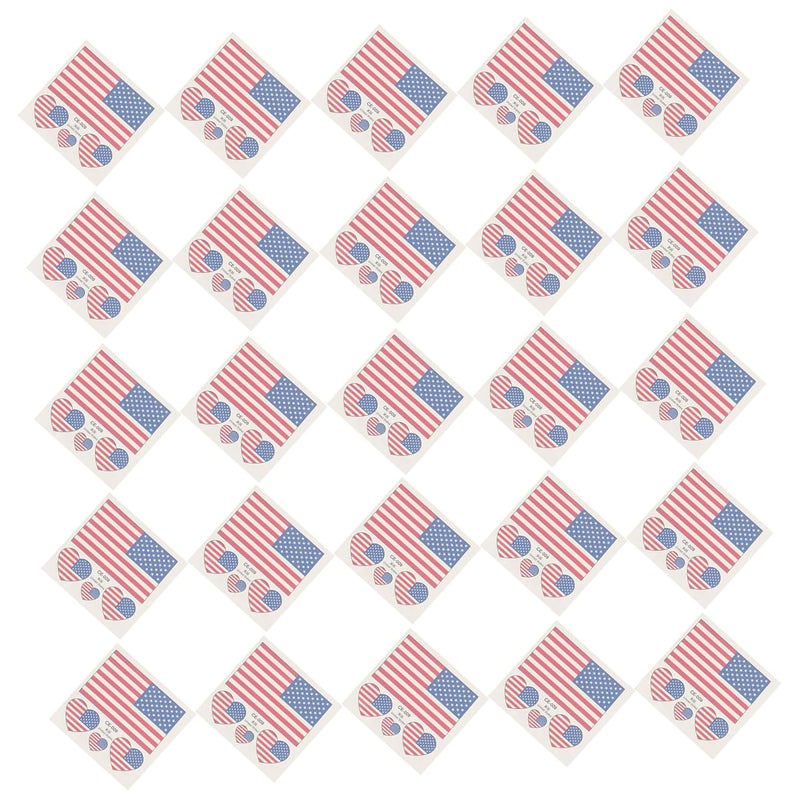 25Pcs American Flag Temporary Face Stickers Independence Day Tattoo Stickers for Sports Events Parties and Decorations Design for Patriotism - Image 1