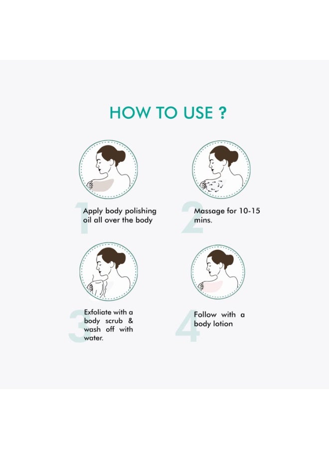 إم كافيين مجموعة تفتيح وتلميع الجسم بالقهوة من إم كافيين | مغذي؛ مزيل للاسمرار؛ مرطب | زيت للجسم ١٠٠ مل؛ مقشر للجسم ١٠٠ غرام؛ لوشن للجسم ٢٠٠ مل | خالٍ من البارابين والزيوت المعدنية | للبشرة العادية/الدهنية - Image 4
