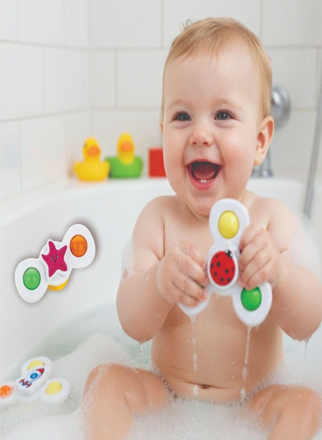 Cable World Baby Spinner Toy for Baby Bath Toys Water Toys for Kids Suction Cup Fidget Spinner Sensory Toddler Infant Flight Travel Toy Stick to Car Window Gift for Kids 3 Pcs ( Insect Design ) - Image 5