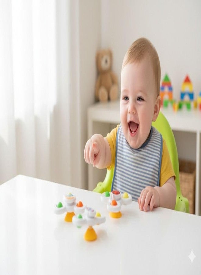 Cable World Baby Spinner Toy for Baby Bath Toys Water Toys for Kids Suction Cup Fidget Spinner Sensory Toddler Infant Flight Travel Toy Stick to Car Window Gift for Kids 3 Pcs ( Insect Design ) - Image 3