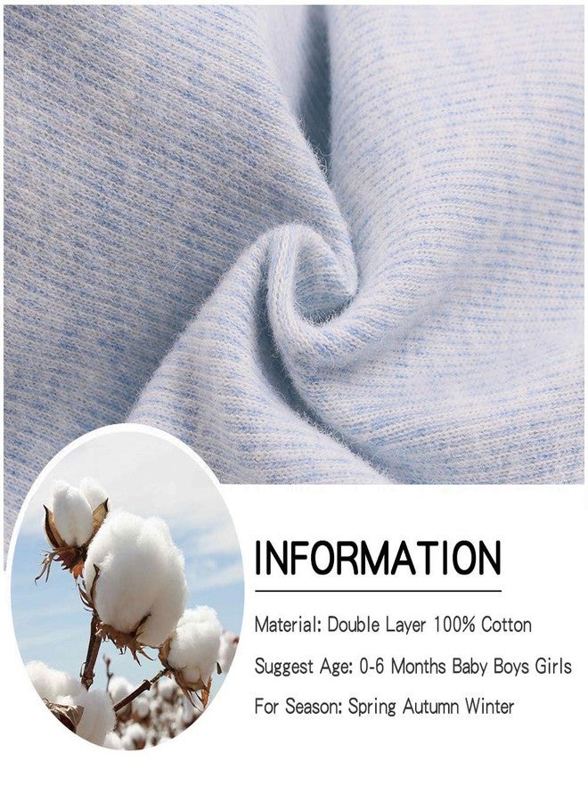 Pesaat Original Cotton Newborn Hats for Girl Striped Preemie Baby Hats Bear Ears Infant Boys Beanies 0-6 Months (Bear(White+Blue+Blue Striped), 0-6 Months) - Image 5