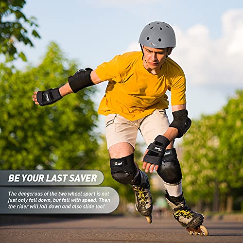 JBM Adult & Kid Skating Protective Gear Set for Beginner to Advanced, Skateboard Helmet Knee and Elbow Pads with Wrist Guards for Inline Roller Skating, Scooter, Skateboarding - Image 2