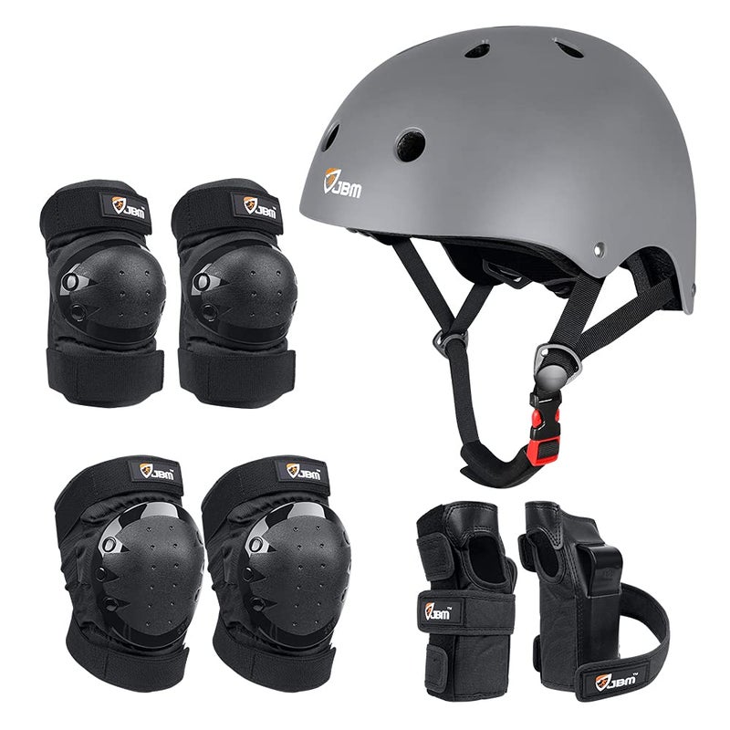 JBM Adult & Kid Skating Protective Gear Set for Beginner to Advanced, Skateboard Helmet Knee and Elbow Pads with Wrist Guards for Inline Roller Skating, Scooter, Skateboarding - Image 4
